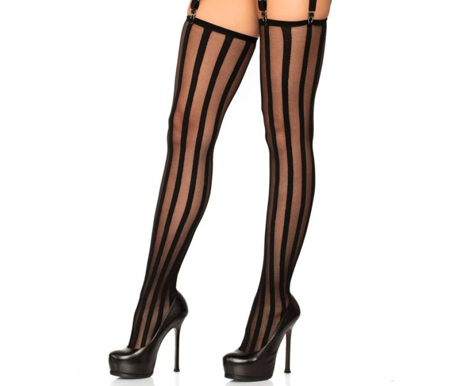 Stromper Leg Avenue | Leg Avenue, Sheer Opaque Stripes Thigh High Stromper